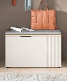 Garderobe Sitzbank Skid in Kaschmir Sand und Evoke Eiche Garderobenbank 80 cm