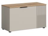 Garderobe Sitzbank Skid in Kaschmir Sand und Evoke Eiche Garderobenbank 80 cm