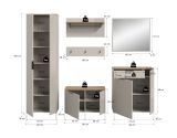 Garderobe Set 6-teilig Skid in Kaschmir Sand und Evoke Eiche 250 x 190 cm