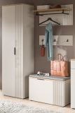 Garderobe Set 4-teilig Skid in Kaschmir Sand und Evoke Eiche 155 x 190 cm