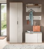 Garderobe Set 4-teilig Skid in Kaschmir Sand und Evoke Eiche 155 x 190 cm