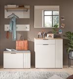 Garderobe Set 5-teilig Skid in Kaschmir Sand und Evoke Eiche 175 x 190 cm