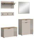 Garderobe Set 5-teilig Skid in Kaschmir Sand und Evoke Eiche 175 x 190 cm