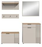 Garderobe Set 5-teilig Skid in Kaschmir Sand und Evoke Eiche 175 x 190 cm