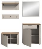 Garderobe Set 5-teilig Skid in Kaschmir Sand und Evoke Eiche 175 x 190 cm