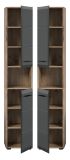 Badezimmer Hochschrank Cover in schwarz matt und Nox Eiche Badschrank 30 x 185 cm
