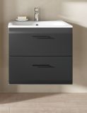 Waschbeckenunterschrank MIT Waschbecken Cover in schwarz matt und Nox Eiche Waschtisch hngend 60 cm