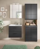 Badmbel Set 3-teilig Cover in schwarz matt und Nox Eiche Badkombination 135 x 185 cm