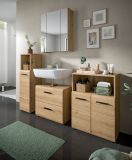 Badezimmer Kommode Set Cover in Artisan Eiche 2x Badkommode 120 x 80 cm