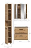 Badmbel Set 3-teilig Cover in Artisan Eiche Badkombination 105 x 185 cm