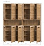 Badezimmer Hochschrank Set Cover in Artisan Eiche 2x Mehrzweckschrank 180 x 185 cm