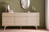 Sideboard Elverum in Eiche natur Kommode skandinavisch 180 x 84 cm, mit Push-to-Open