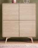 Highboard Elverum in Eiche natur Kommode skandinavisch 108 x 130 cm, mit Push-to-Open