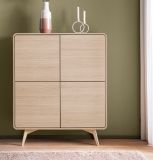 Highboard Elverum in Eiche natur Kommode skandinavisch 108 x 130 cm, mit Push-to-Open