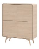 Highboard Elverum in Eiche natur Kommode skandinavisch 108 x 130 cm, mit Push-to-Open