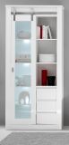 Vitrine Miami in wei Hochglanz Vitrinenschrank 93 x 201 cm, Soft-Close