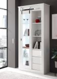 Vitrine Miami in wei Hochglanz Vitrinenschrank 93 x 201 cm, Soft-Close