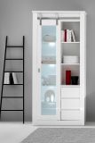 Vitrine Miami in wei Hochglanz Vitrinenschrank 93 x 201 cm, Soft-Close