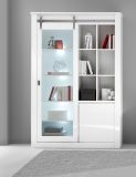Vitrine Miami in wei Hochglanz Vitrinenschrank 133 x 201 cm, Soft-Close