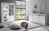 Vitrine Miami in wei Hochglanz Vitrinenschrank 133 x 201 cm, Soft-Close
