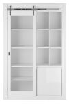 Vitrine Miami in wei Hochglanz Vitrinenschrank 133 x 201 cm, Soft-Close