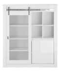 Vitrine Miami in wei Hochglanz Vitrinenschrank 133 x 153 cm, Soft-Close