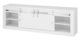 TV-Lowboard Miami in wei Hochglanz TV Unterteil in Komforthhe 201 x 66 cm, Soft-Close