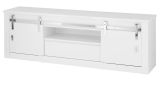 TV-Lowboard Miami in wei Hochglanz TV Unterteil in Komforthhe 201 x 66 cm, Soft-Close