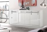 Sideboard Miami in wei Hochglanz Kommode 201 x 92 cm, Soft-Close