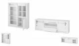 Wohnwand Miami in wei Hochglanz Wohnkombination 2-teilig 349 x 153 cm, Soft-Close