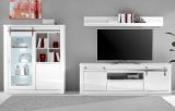 Wohnwand Miami in wei Hochglanz Wohnkombination 3-teilig 349 x 170 cm, Soft-Close