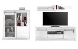 Wohnwand Miami in wei Hochglanz Wohnkombination 3-teilig 349 x 170 cm, Soft-Close