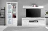 Wohnwand Miami in wei Hochglanz Wohnkombination 3-teilig 309 x 201 cm, Soft-Close