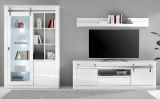 Wohnwand Miami in wei Hochglanz Wohnkombination 3-teilig 349 x 201 cm, Soft-Close