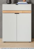 Schuhschrank Janko in grau und Evoke Eiche Flur Kommode 75 x 98 cm, Soft-Close