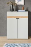 Schuhschrank Janko in grau und Evoke Eiche Flur Kommode 75 x 98 cm, Soft-Close