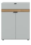 Schuhschrank Janko in grau und Evoke Eiche Flur Kommode 75 x 98 cm, Soft-Close