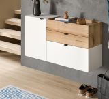 Schuhschrank Janko in wei und Evoke Eiche Flur Kommode hngend 120 cm, Soft-Close