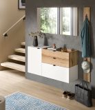 Schuhschrank Janko in wei und Evoke Eiche Flur Kommode hngend 120 cm, Soft-Close