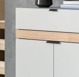 Garderobe Set 2-teilig Janko in grau und Evoke Eiche 110 x 194 cm, Soft-Close