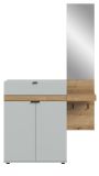 Garderobe Set 2-teilig Janko in grau und Evoke Eiche 110 x 194 cm, Soft-Close