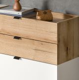 Garderobe Set 3-teilig Janko in wei und Evoke Eiche 150 x 194 cm, Soft-Close