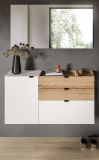 Garderobe Set 2-teilig Janko in wei und Evoke Eiche 120 x 194 cm, Soft-Close