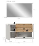 Garderobe Set 2-teilig Janko in wei und Evoke Eiche 120 x 194 cm, Soft-Close