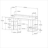 Parisot Gaming Set Meta in schwarz und Eiche Gamingtisch und Schrank inkl. LED mit Farbwechsel