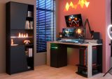 Parisot Gaming Set Meta in schwarz und Eiche Gamingtisch und Schrank inkl. LED mit Farbwechsel