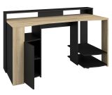 Parisot Gaming Set Meta in schwarz und Eiche Gamingtisch und Schrank inkl. LED mit Farbwechsel