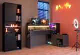 Parisot Gaming Set Work in schwarz und grau Gamingtisch und Schrank inkl. LED mit Farbwechsel