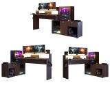 Gamingtisch Work in grau Gamer Schreibtisch inkl. LED mit Farbwechsel