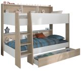 Parisot Etagenbett Shelter in wei� und Eiche Kinder und Jugendzimmer Hochbett 90 x 200 cm